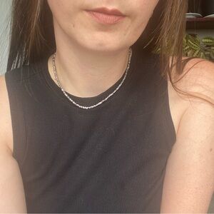 Heather Seed Bead Necklace Grey Purple & Gold Tone Beaded Choker Minimalist